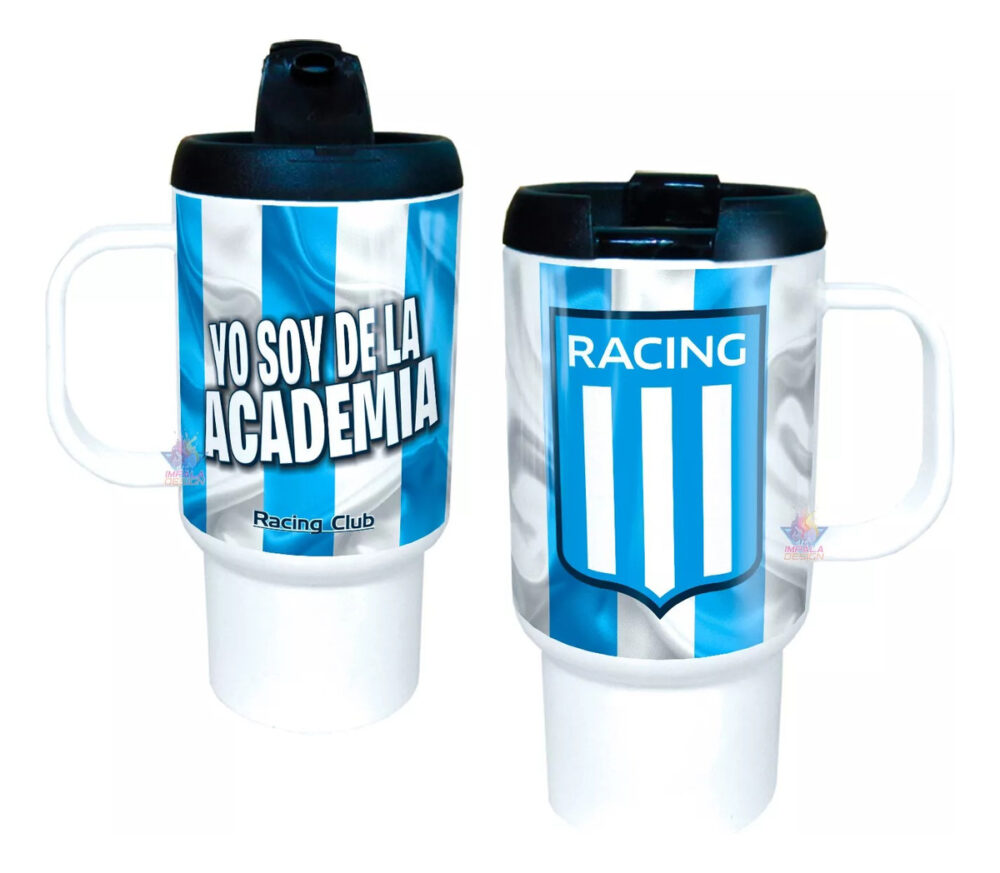 Jarro Térmico Racing Club Equipo Fútbol Escudo Copa Con Tapa - Image 2