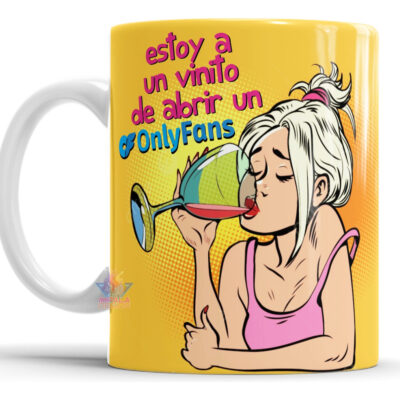 Taza De Cerámica Frase Divertida Estoy A Un Vino Onlyfans
