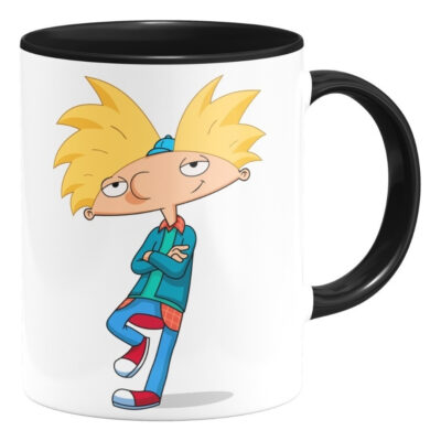 Taza Interior De Color Hey Arnold Caricaturas Retro