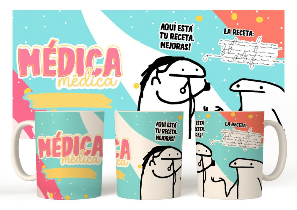 Taza Cerámica Flork Profesiones Trabajo Medica Doctora - Image 2