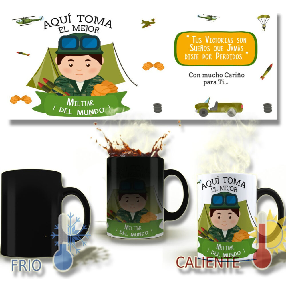 Taza Magica Aqui Toma El La Mejor Profesiones Regalo Familia MILITAR SOLDADO - Image 2