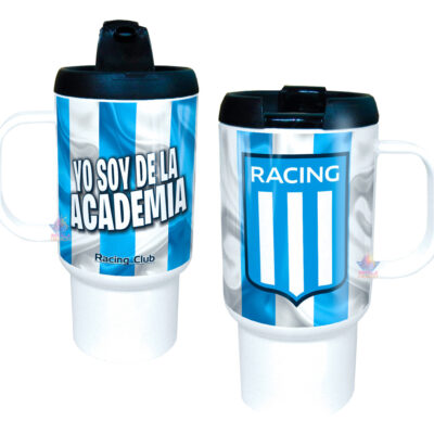 Jarro Térmico Racing Club Equipo Fútbol Escudo Copa Con Tapa