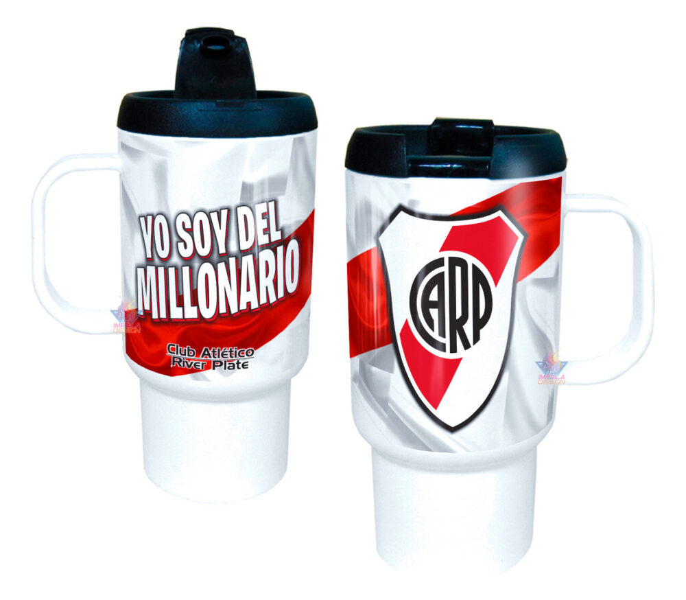 Jarro Térmico Equipos Fútbol Argentina Escudo Bandera Copa River Plate Millonario Club Atlético