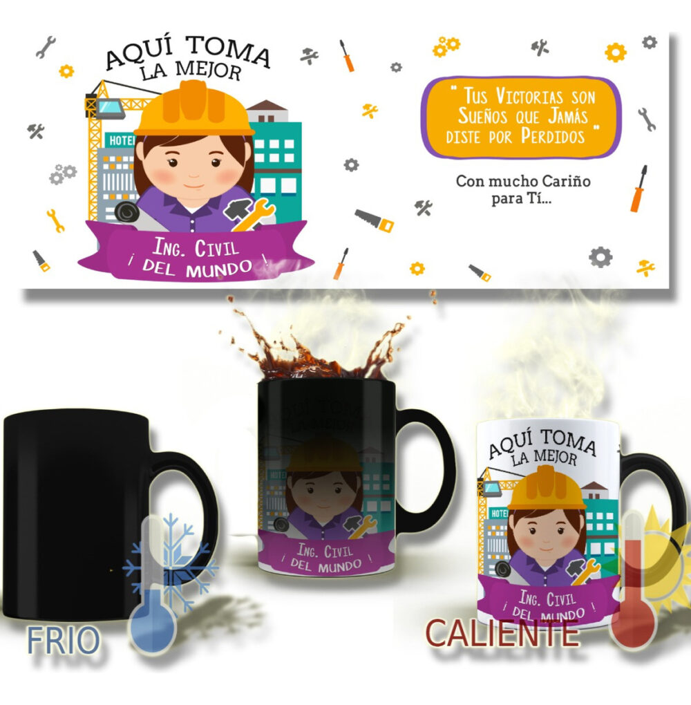 Taza Magica Aqui Toma El La Mejor Profesiones Regalo Familia INGENIERA CIVIL