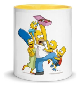 Simpsons Familia Taza Cerámica Interior Color