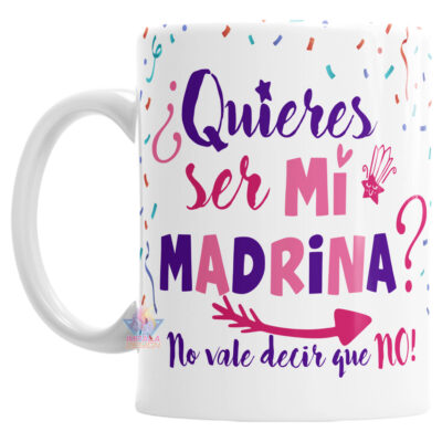 Taza Cerámica Quieres Ser Mi Madrina Regalo Sorpresa Amor