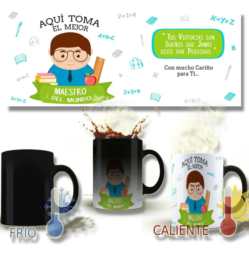 Taza Magica Aqui Toma El La Mejor Profesiones Regalo Familia MAESTRO - Image 2