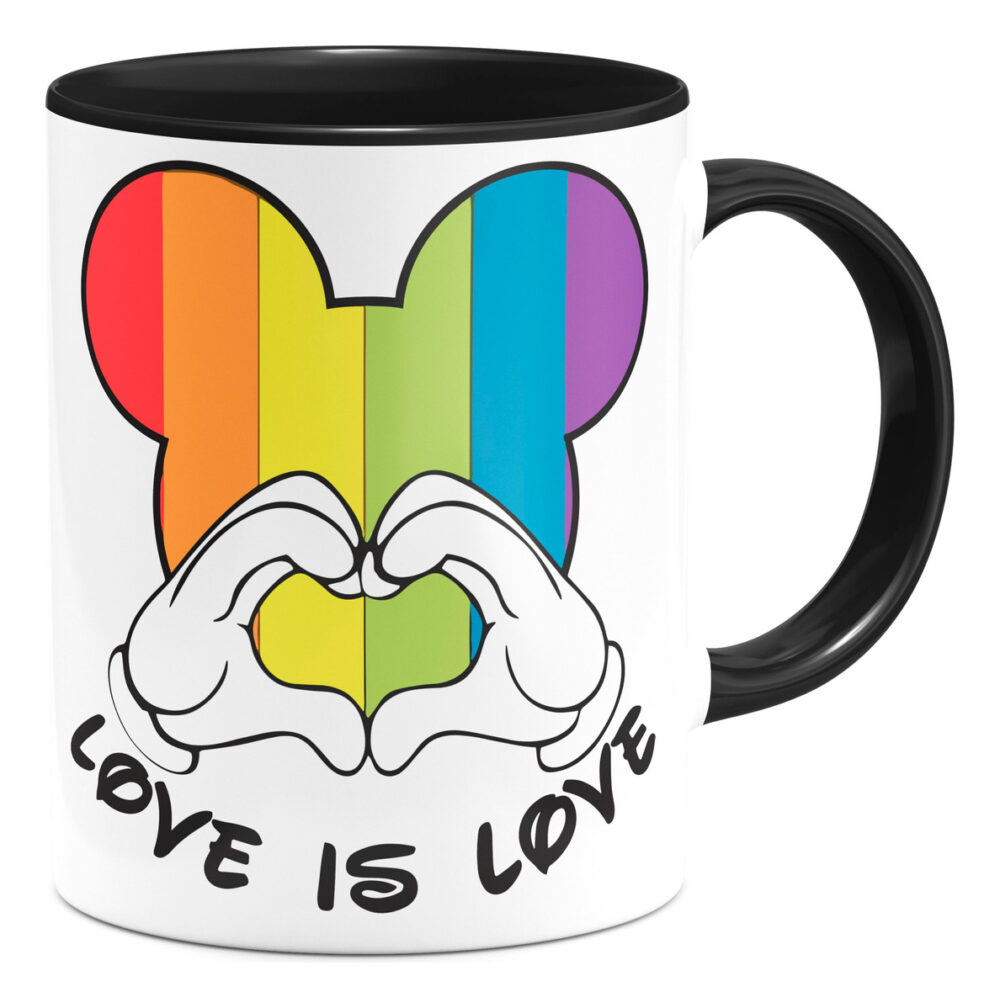 Taza Mickey Pride Interior Color Love Is Love Diversida Lgbt
