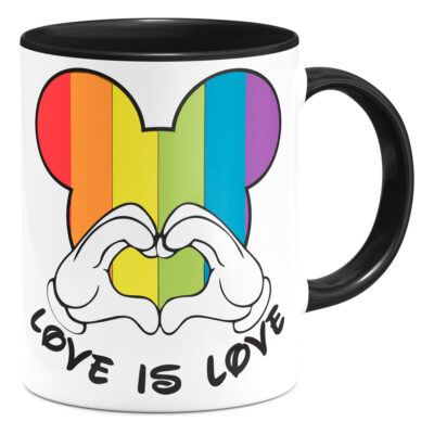 Taza Mickey Pride Interior Color Love Is Love Diversida Lgbt