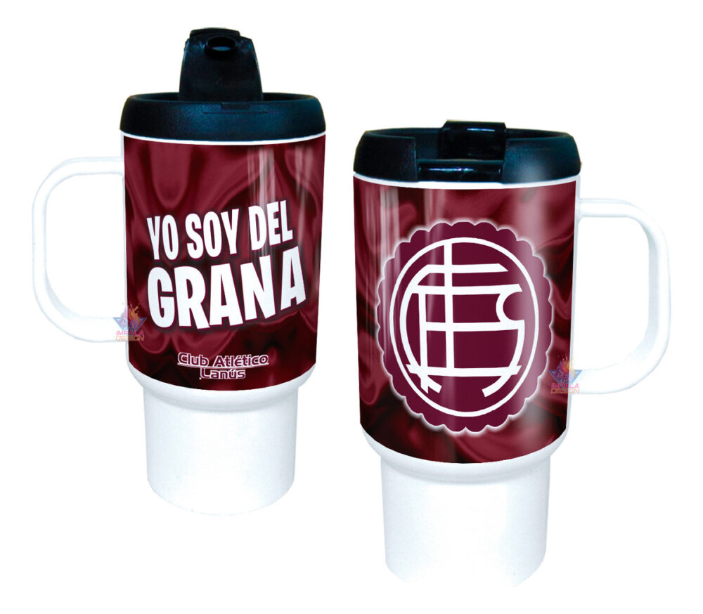 Jarro Térmico Equipos Fútbol Argentina Escudo Bandera Copa Lanús Granate Club Atlético
