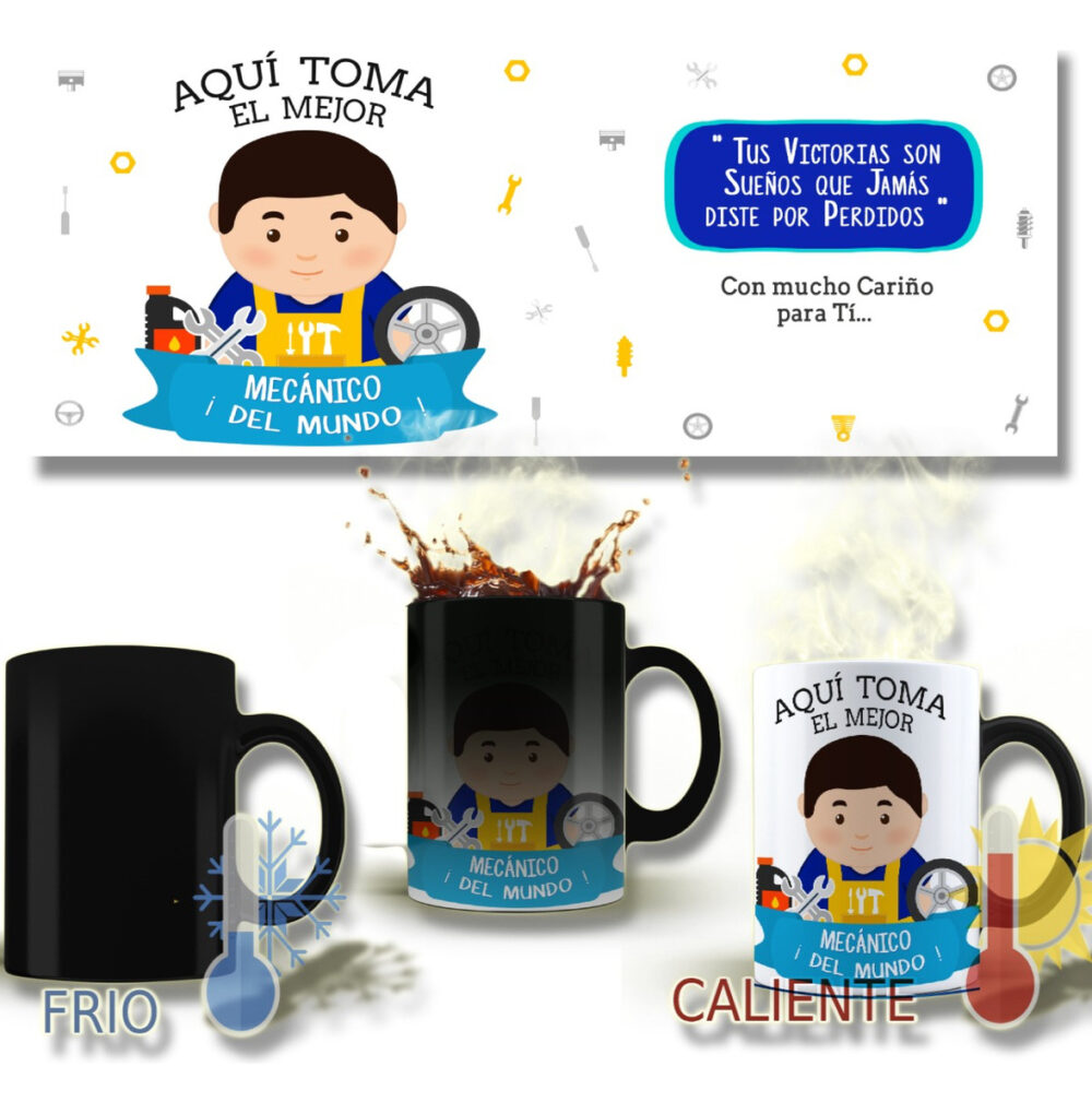 Taza Magica Aqui Toma El La Mejor Profesiones Regalo Familia MECANICO - Image 2