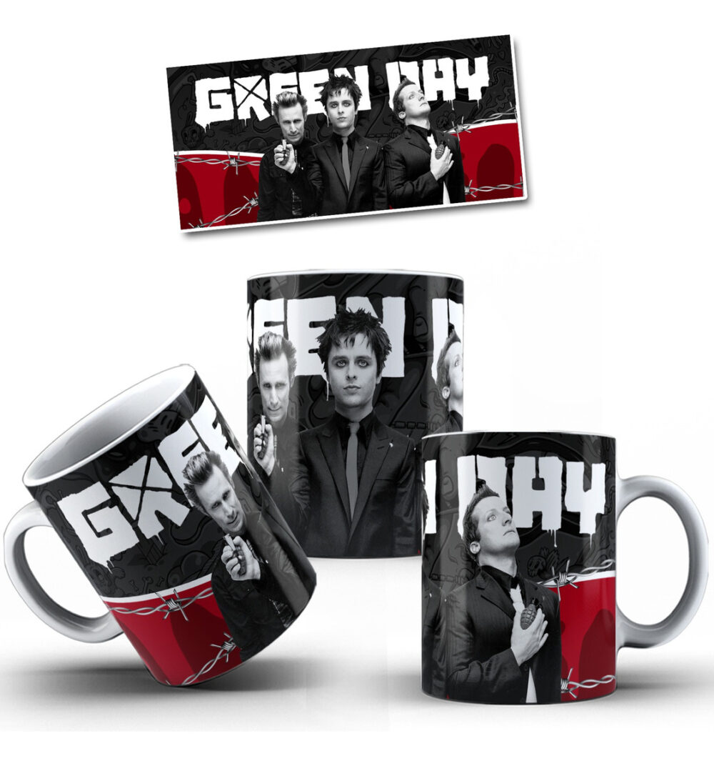 Taza Cerámica Rock Internacional Música Todas Las Bandas Pop Green Day 2