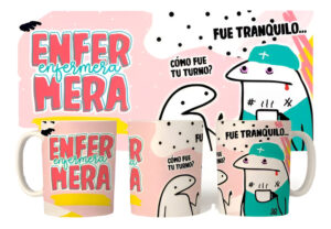 Taza Cerámica Flork Profesiones Trabajo Enfermera