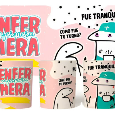 Taza Cerámica Flork Profesiones Trabajo Enfermera