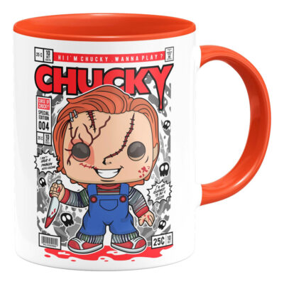 Taza Interior De Color Chucky Halloween