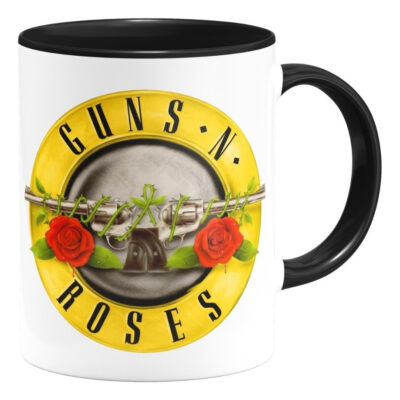 Taza Guns N Roses Logo Banda Rock Interior De Color