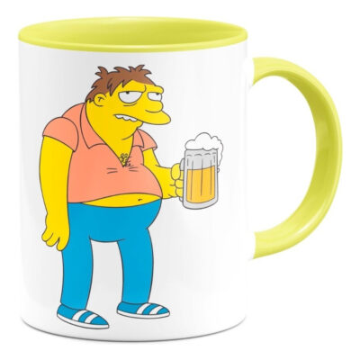 Taza Interior De Color Barney Los Simpson