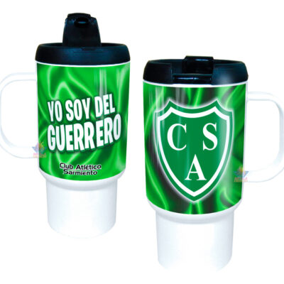 Jarro Térmico Equipos Fútbol Argentina Escudo Bandera Copa Sarmiento de Junín Guerrero Club Atlético