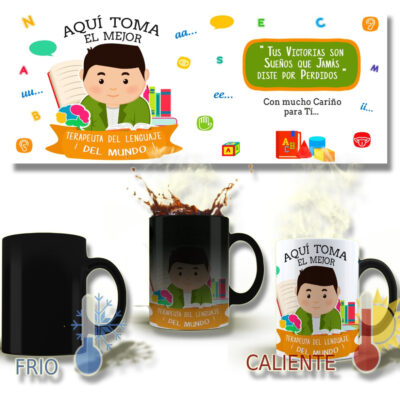 Taza Magica Aqui Toma El La Mejor Profesiones Regalo Familia TERAPEUTA DEL LENGUAJE HOMBRE