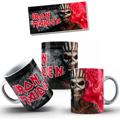 Taza Cerámica Rock Internacional Música Todas Las Bandas Pop Iron Maiden