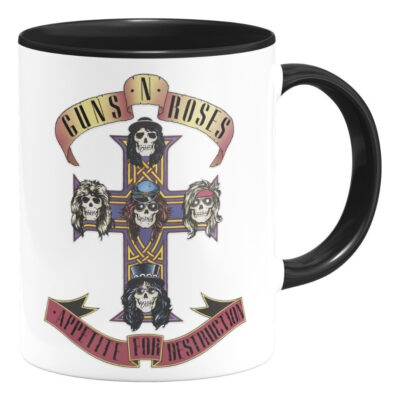 Taza Guns N Roses Skull Banda Rock Interior De Color