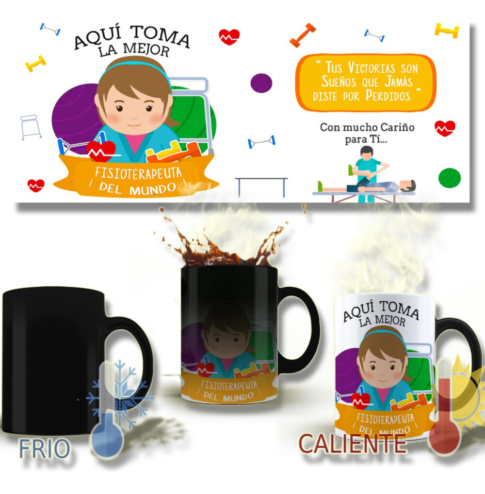 Taza Magica Aqui Toma El La Mejor Profesiones Regalo Familia FISIOTERAPEUTA MUJER
