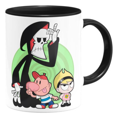Taza Interior De Color Billy Y Mandy Caricaturas Retro