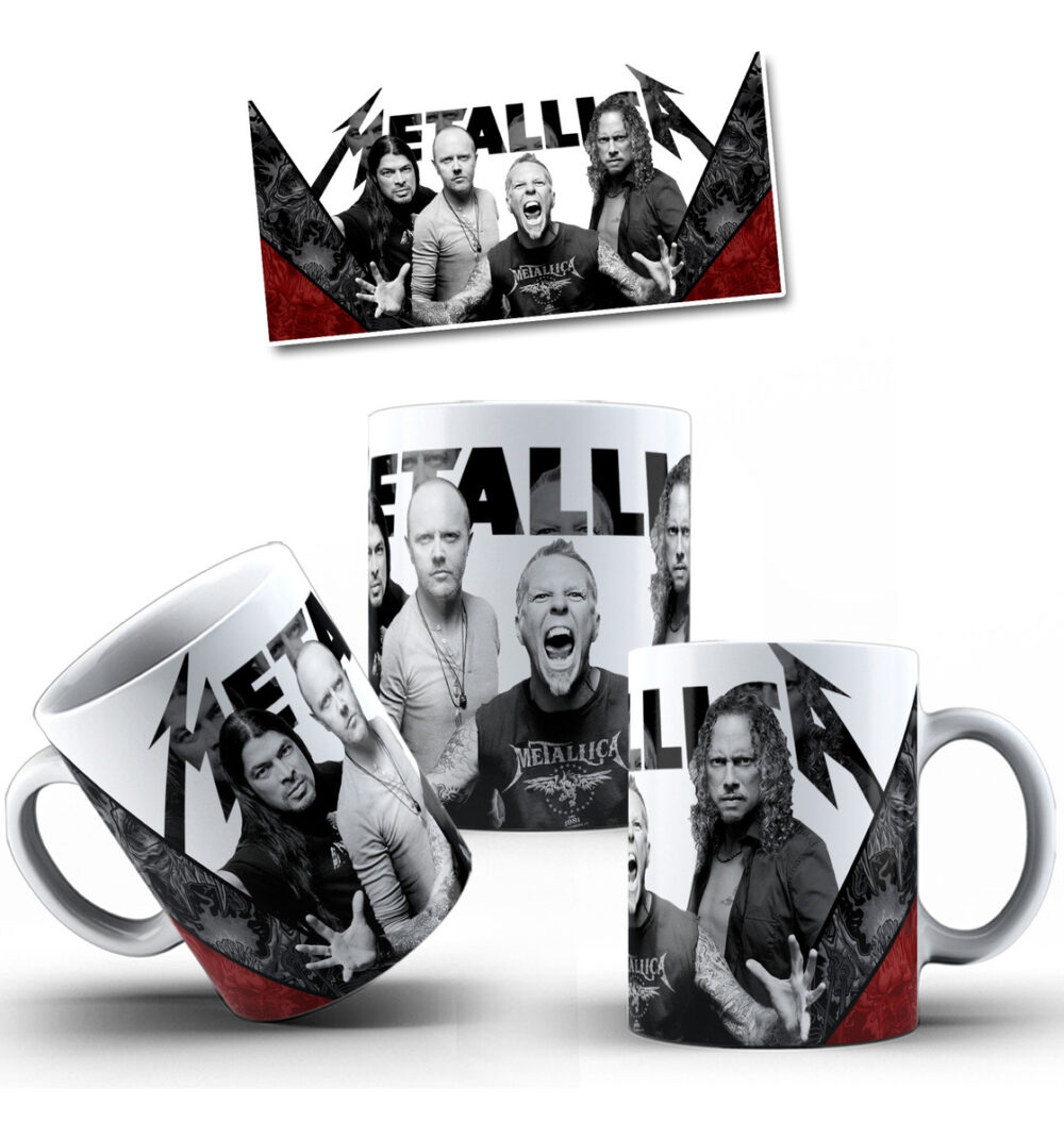 Taza Cerámica Rock Internacional Música Todas Las Bandas Pop Metallica 2