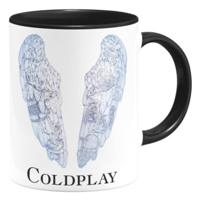 Taza Coldplay Wings Interior Color Banda Música Regalo Fan