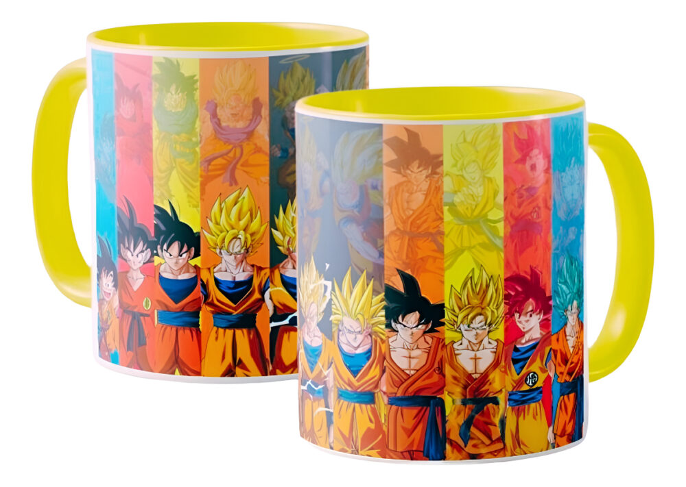 Dragon Ball Las Trasformaciones Goku Taza Cerámica Color