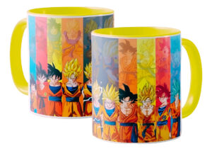 Dragon Ball Las Trasformaciones Goku Taza Cerámica Color