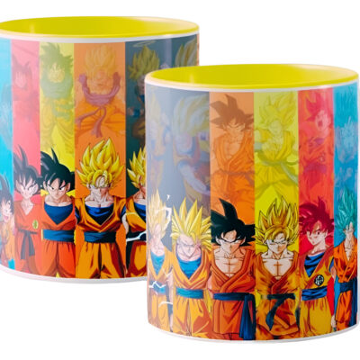 Dragon Ball Las Trasformaciones Goku Taza Cerámica Color