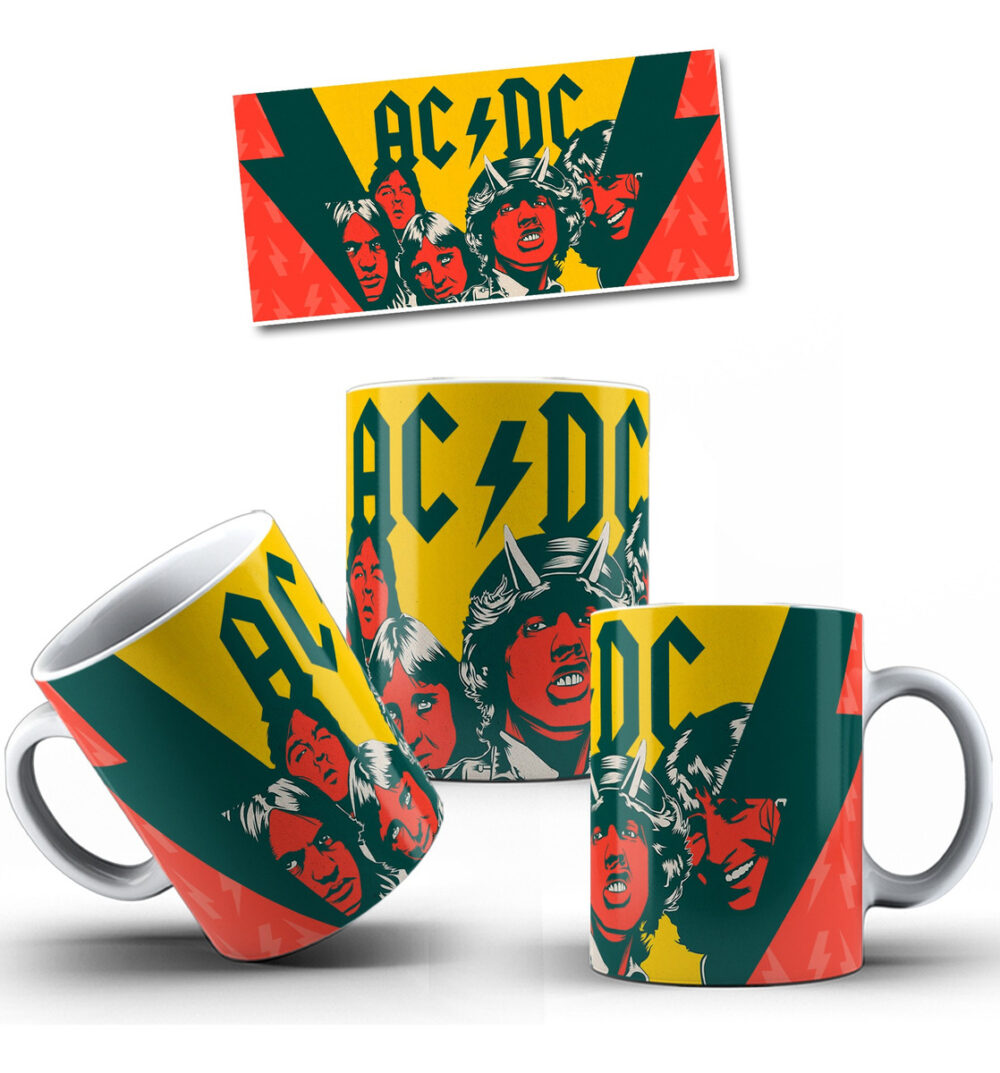 Taza Cerámica Rock Internacional Música Todas Las Bandas Pop AC DC