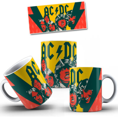 Taza Cerámica Rock Internacional Música Todas Las Bandas Pop AC DC