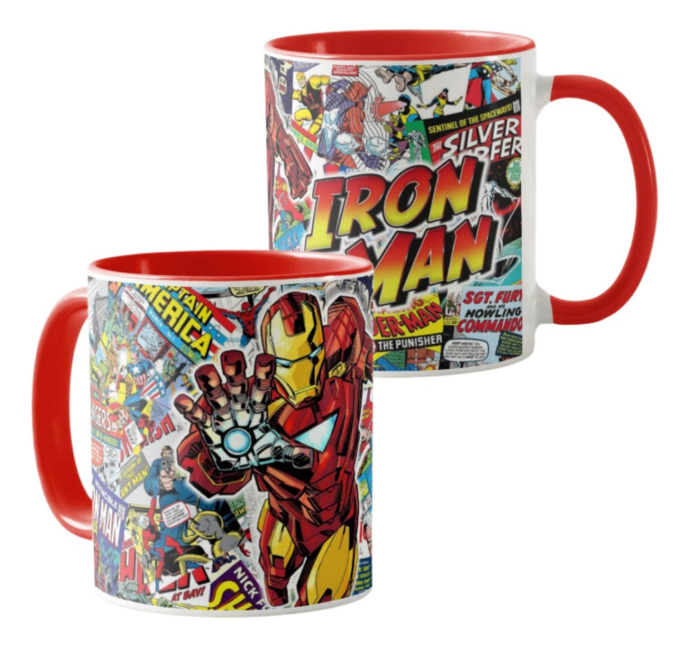 Taza Iron Man Vengadores Mug Ceramica Comics Interior Color