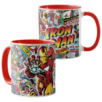 Taza Iron Man Vengadores Mug Ceramica Comics Interior Color