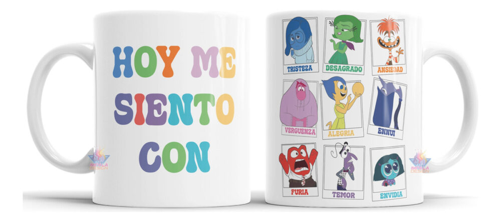 Taza Cerámica Emoción Tristeza Alegría Ansiedad Furia Mente Intensamente - Image 2