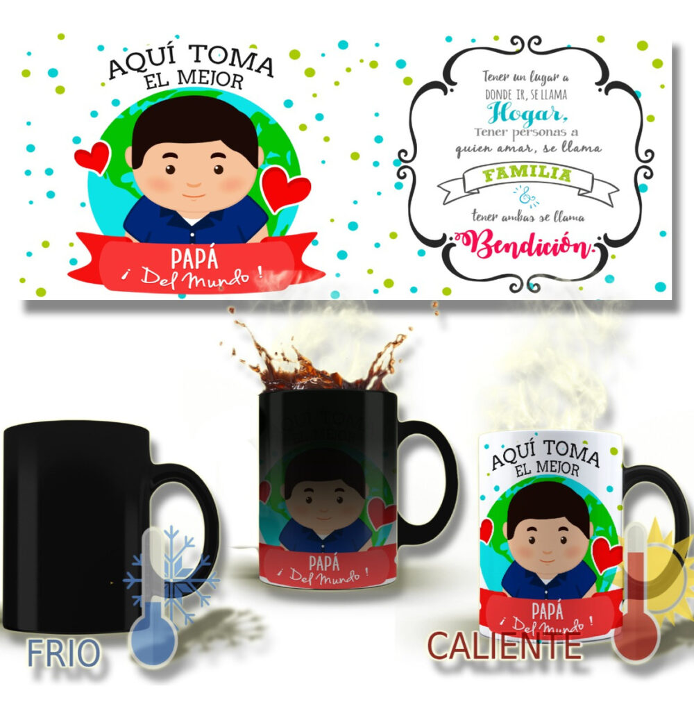 Taza Magica Aqui Toma El La Mejor Profesiones Regalo Familia PAPA PAPITO PAPI