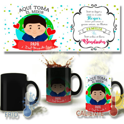 Taza Magica Aqui Toma El La Mejor Profesiones Regalo Familia PAPA PAPITO PAPI