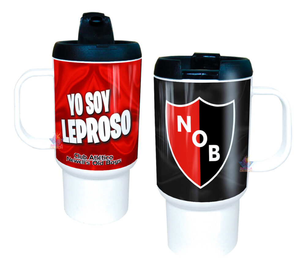 Jarro Térmico Equipos Fútbol Argentina Escudo Bandera Copa Newells Old Boys Lepra Club Atlético Rosario Santa Fé