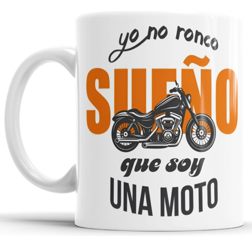 Taza Cerámica Moto Motocicleta Yo No Ronco Sueño Frase Motor - Image 2