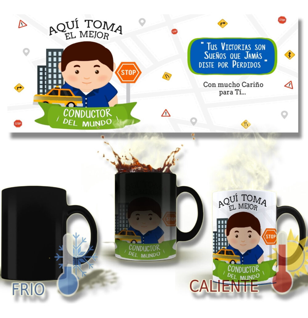 Taza Magica Aqui Toma El La Mejor Profesiones Regalo Familia CONDUCTOR CHOFER - Image 2