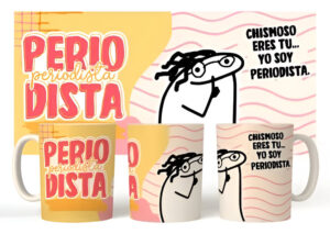 Taza Cerámica Flork Profesiones Trabajo Periodista Mujer