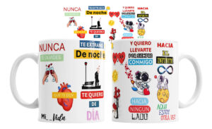Taza Cerámica Airbag Nunca Te Olvides Letra Canción Amor