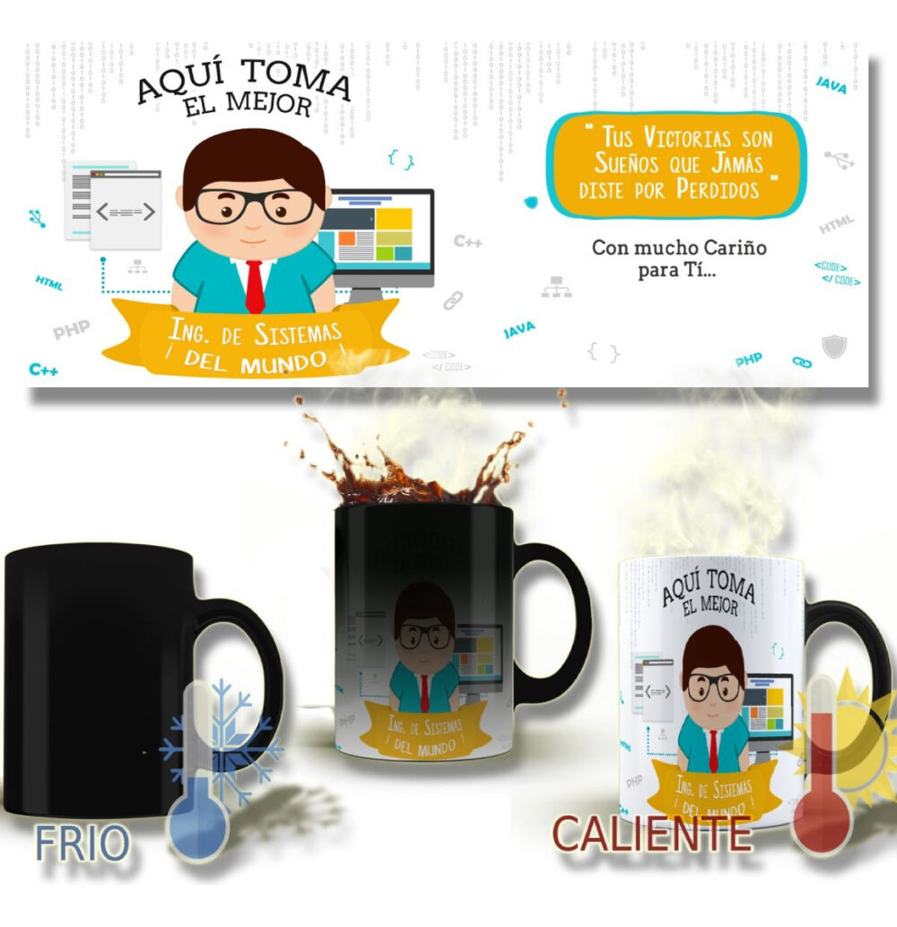 Taza Magica Aqui Toma El La Mejor Profesiones Regalo Familia INGENIERO SISTEMAS - Image 2