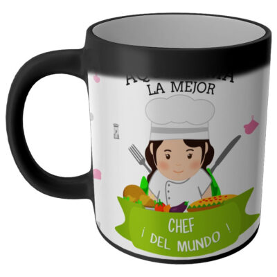 Taza Magica Aqui Toma El La Mejor Profesiones Regalo Familia CHEF MUJER