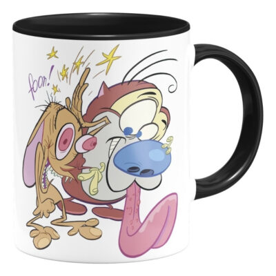 Taza Ren Y Stimpy Retro Serie Animada Interior De Color