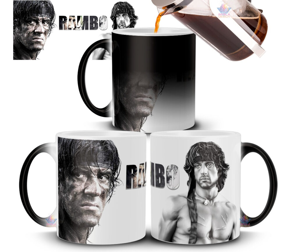 Taza Mágica Rambo Película Sylvester Stallone John Cuchillo - Image 2