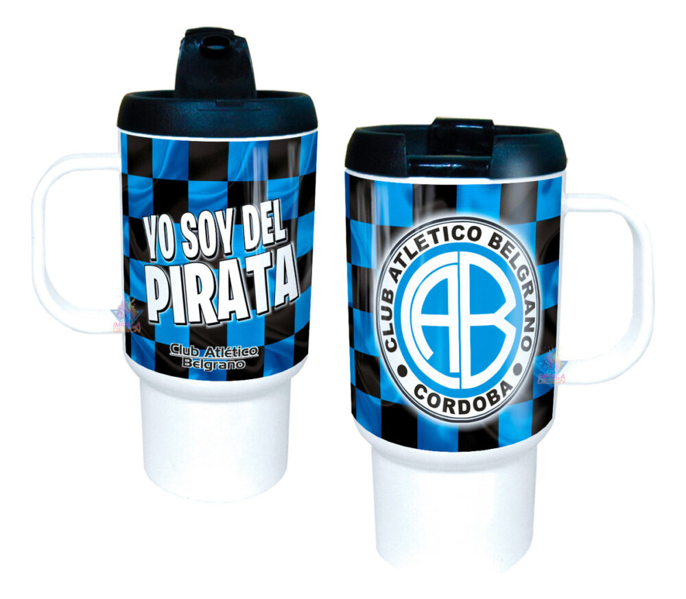 Jarro Térmico Equipos Fútbol Argentina Escudo Bandera Copa Belgrano Pirata Club Atlético Córdoba