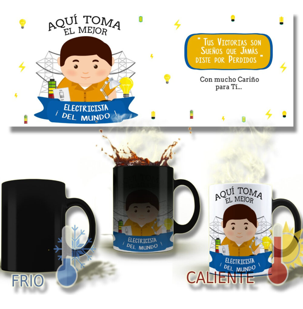 Taza Magica Aqui Toma El La Mejor Profesiones Regalo Familia ELECTRICISTA - Image 2